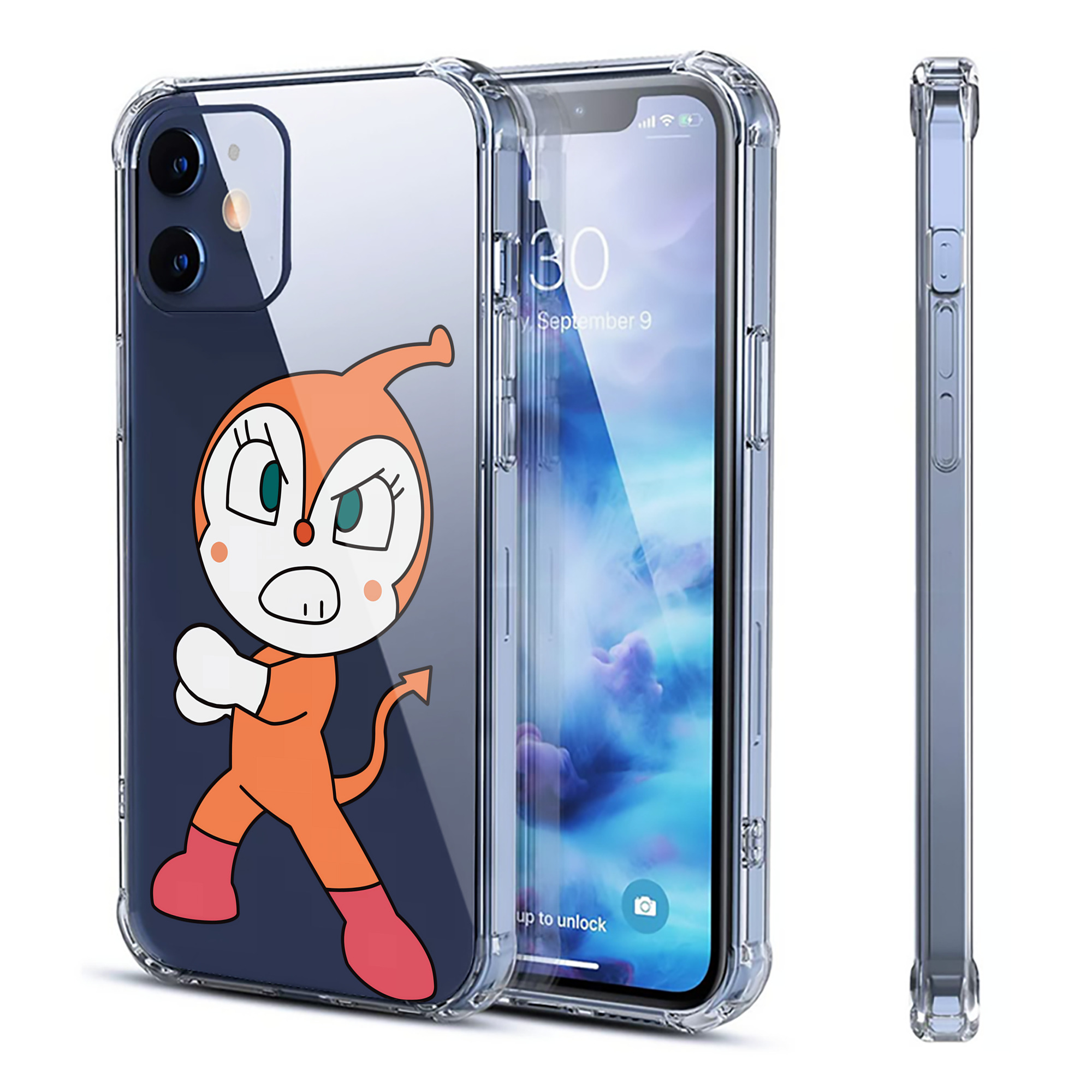 （画像用） アンパンマン Anpanman 【iPhone 12シリーズ対応】透明スマホケース（クリアソフトケース）